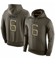 NFL Nike Los Angeles Rams 6 Johnny Hekker Green Salute To Service Mens Pullover Hoodie