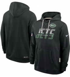 Men New York Jets Black Sideline Standard Issue Top Prospect Dri FIT Hoodie