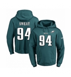 Football Mens Philadelphia Eagles 94 Josh Sweat Green Name Number Pullover Hoodie