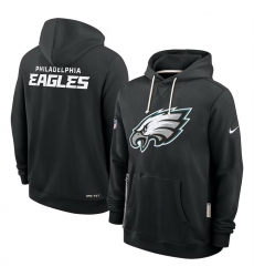 Men Philadelphia Eagles Black Sideline Standard Issue Initial Home Dri FIT Pullover Hoodie Men Philadelphia Eagles Black Sideline Standard Issue Initial Home Dri FIT Pullover Hoodie