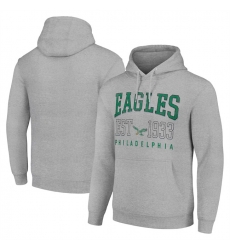 Men Philadelphia Eagles Grey Throwback Logo Pullover Hoodie Men Philadelphia Eagles Grey Throwback Logo Pullover Hoodie
