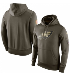 NFL Mens Philadelphia Eagles Nike Olive Salute To Service KO Performance Hoodie