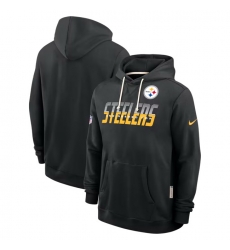 Men Pittsburgh Steelers Black Sideline Standard Issue Top Prospect Dri FIT Hoodie