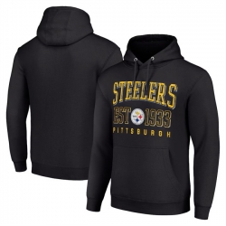 Men Pittsburgh Steelers Black Throwback Logo Pullover Hoodie