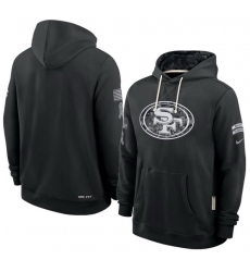 Men San Francisco 49ers Black 2026 Salute to Service Sideline Dri FIT Pullover Hoodie