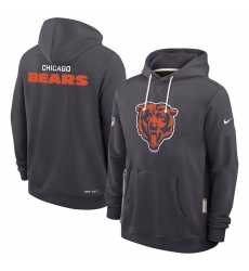 Men Chicago Bears Anthracite Sideline Standard Issue Initial Home Dri FIT Pullover Hoodie Men Chicago Bears Anthracite Sideline Standard Issue Initial Home Dri FIT Pullover Hoodie