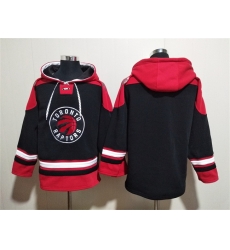Men Toronto Raptors Blank Black Red Lace Up Pullover Hoodie