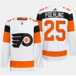 Men's Philadelphia Flyers #25 Ryan Poehling White 2024 Stadium Series Stitched Jersey