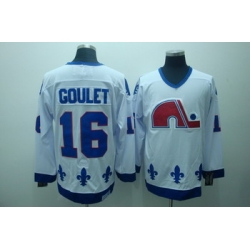 Quebec Nordiques 16 Goulet White Jerseys CCM