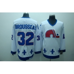 Quebec Nordiques 32 Brousseau White Jerseys CCM