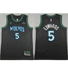 Men Minnesota Timberwolves 5 Anthony Edwards Black 2026 Statement Edition Stitched Basketball Jersey Men Minnesota Timberwolves 5 Anthony Edwards Black 2026 Statement Edition Stitched Basketball Jersey
