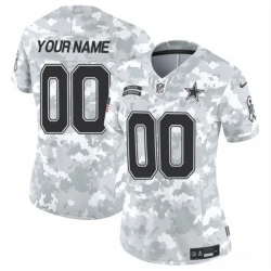 Women Dallas Cowboys Active Player Custom 2024 F U S E Arctic Camo Salute To Service Limited Stitched Football Jersey