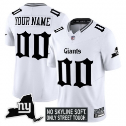 Men Women youth New York Giants Custom White Gothic Theme Limited Jersey