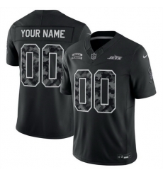 Men New York Jets Active Player Custom Black F U S E 2026 Salute to Service Limited Stitched Football Jersey