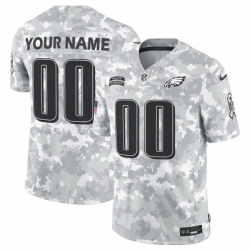 Men Philadelphia Eagles Active Player Custom 2024 F U S E Arctic Camo Salute To Service Limited Stitched Football Jersey