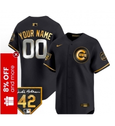 Men Women Youth Chicago Cubs Black Gold Stitched Baseball Jersey