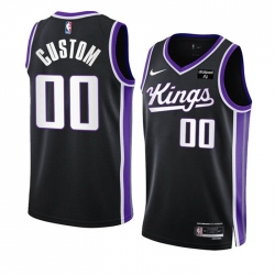 Men Women youth Sacramento Kings Active Player Custom Black 2023 24 Icon Edition Swingman Stitched Basketball Jersey