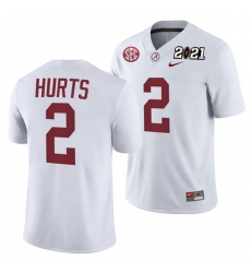 Alabama Crimson Tide Jalen Hurts White 2021 Rose Bowl Champions College Football Playoff College Football Playoff Jersey