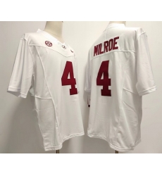 Alabama Crimson Tide Jalen Milroe #4 White F U S E Stitched Jersey