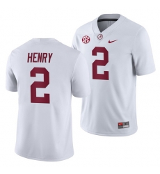 NCAA Football Alabama Crimson Tide Derrick Henry White 2019 Away History Player Jersey