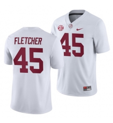 NCAA Football Alabama Crimson Tide Thomas Fletcher White 2019 Away Game Jersey