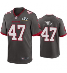 Men John Lynch Buccaneers Pewter Super Bowl Lv Game Jersey