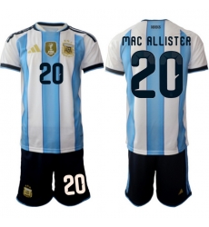 Argentina 2026 FIFA World Cup Soccer Jersey White #20 MAC ALLISTER