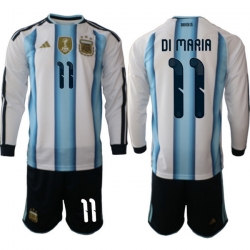 Argentina 2026 FIFA World Cup Soccer Jersey White LONG #11 DI MARIA