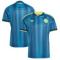 Men Colombia Blank 2026 Away Replica Turquoise Jersey 1