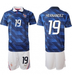 Men France 2026 FIFA World Cup Blue Soccer Jersey #19 Theo Hernandez
