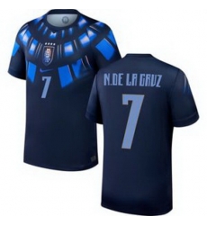 Men 7 Uruguay Nicolas de la Cruz Away Replica Jersey World   2