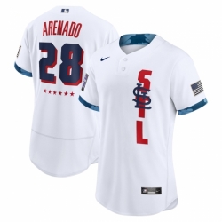 Men's St. Louis Cardinals #28 Nolan Arenado Nike White 2021 MLB All-Star Game Authentic Player Jersey