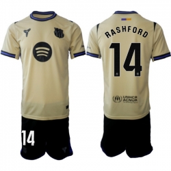 Men FC Barcelona 2026 Soccer Jerseys Beige #14 RASHFORD