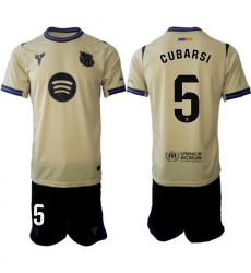 Men FC Barcelona 2026 Soccer Jerseys Beige #5 CUBARSI