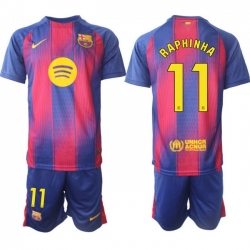Men FC Barcelona 2026 Soccer Jerseys PinkBlue #11 RAPHINHA