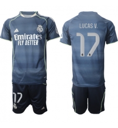 Men Real Madrid 2026 Soccer Jerseys DarkBlue #17 LUCAS V.