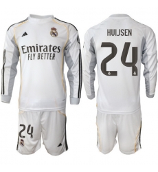 Men Real Madrid 2026 Soccer Jerseys White Long #24 HUIJSEN Men Real Madrid 2026 Soccer Jerseys White Long #24 HUIJSEN