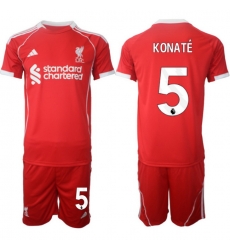 Men Liverpool 2026 Soccer Jerseys Red #5 KONATÉ Men Liverpool 2026 Soccer Jerseys Red #5 KONATÉ