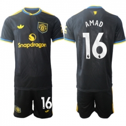 Men Manchester United 2026 Soccer Jerseys Black #16 AMAD