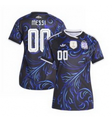 Women 00 Custom Argentina National Team adidas 2026 Away Replica Jersey Black 3