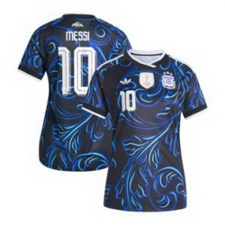 Women 10Lionel Messi Argentina National Team adidas 2026 Away Replica Jersey Black 3