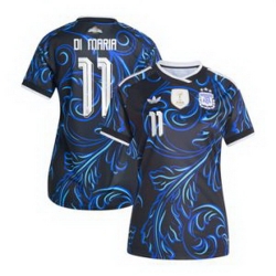 Women 11Angel Di Maria Argentina National Team adidas 2026 Away Replica Jersey Black 3