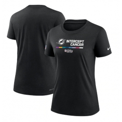 Women Miami Dolphins 2022 Black Crucial Catch Performance T Shirt