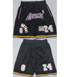 Men Los Angeles Lakers 24 Kobe Bryant Black Shorts Men Los Angeles Lakers 24 Kobe Bryant Black Shorts