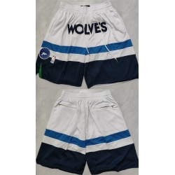 Men Minnesota Timberwolves White Shorts