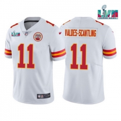 Men Women Youth Toddler Kansas City Chiefs 11 Marquez Valdes Scantling White Super Bowl LVII Patch Vapor Untouchable Limited Stitched Jersey