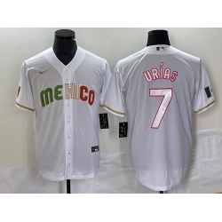 Men Mexico Baseball 7 Julio Ur EDas White 2023 World Baseball Classic Stitched JerseyS