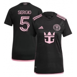 Women's Inter Miami CF Sergio Busquets adidas Black 2024 La Noche Replica Player Jersey