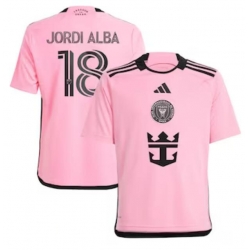 Youth Inter Miami CF Jordi Alba Ramos adidas Pink 2024 2getherness Replica Player Jersey