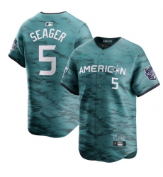 Men Texas Rangers 5 Corey Seager Teal 2023 All Star Flex Base Stitched Baseball Jersey